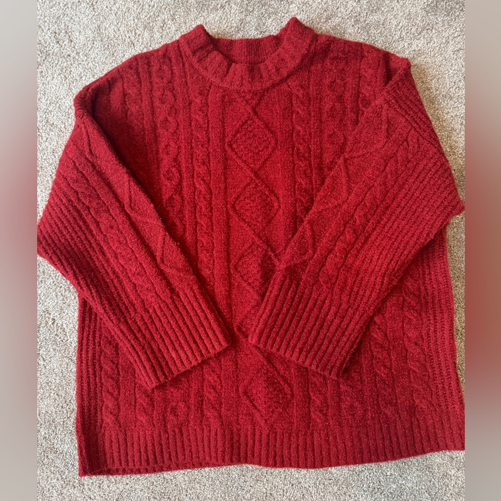 Abercrombie & Fitch Vibrant Red Knit Sweater